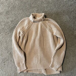 GAP 100% Cotton Cozy Tan Turtleneck Sweater